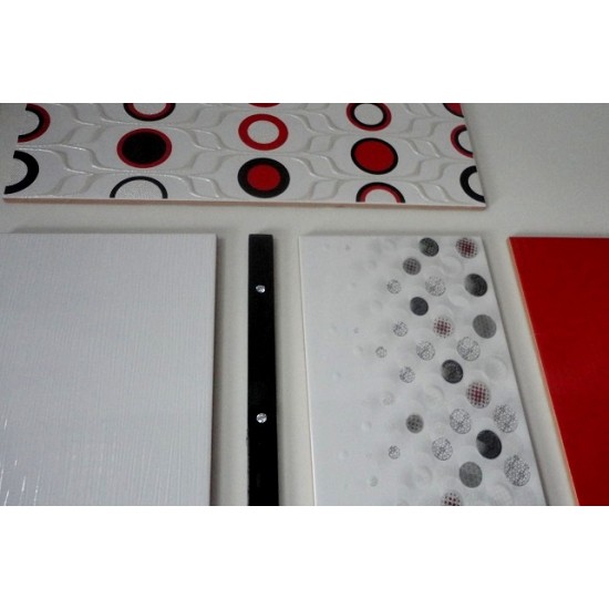 Domenico Red Circles Inserto 20x50 плитка для стін Ceramika Konskie