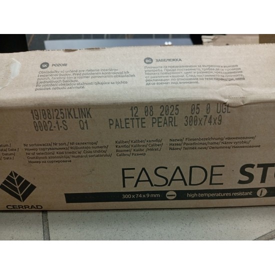 Palette Pearl 74x300 плитка для стін Cerrad