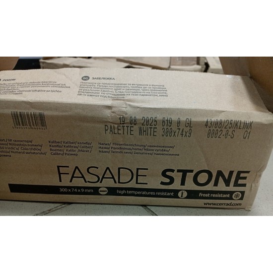 Palette White 74x300 плитка для стен Cerrad