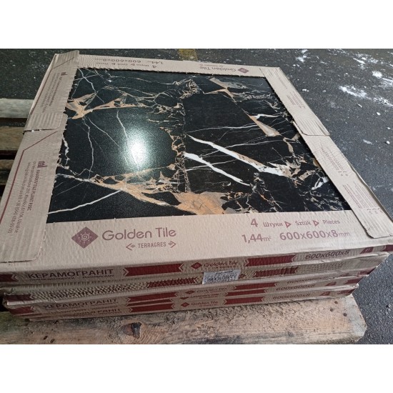 Saint Laurent 9АС580 Черный RECT 60x60 плитка для пола Golden Tile