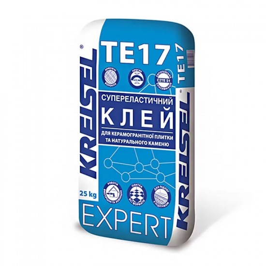 Супереластичний клей для керамогранітної плитки та натурального каменю Kreisel EXPERT TE 17 (25 кг)