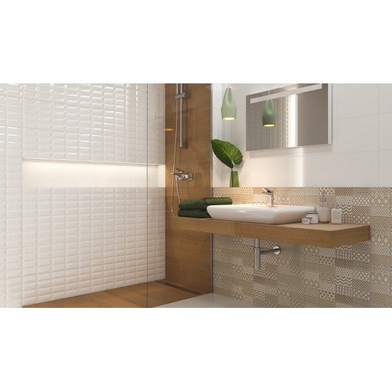 White GLOSSY 25x75 плитка для стен Opoczno
